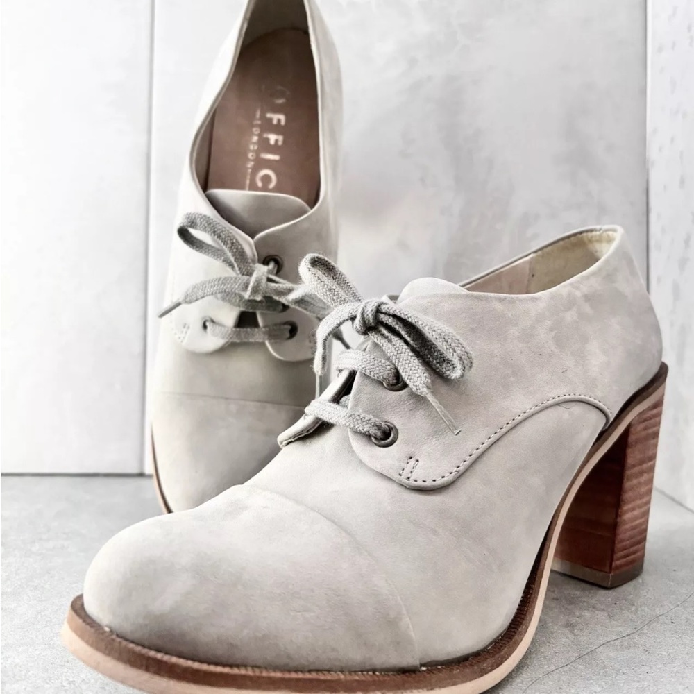 Office London Gray Suede Women's Heeled Oxford sz 41